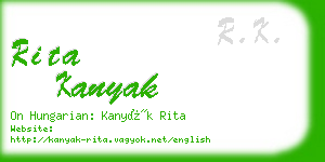 rita kanyak business card